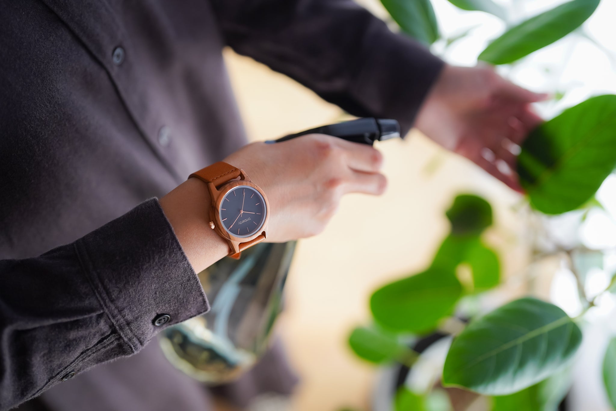 木製腕時計 ペアウォッチ 木 腕時計 オリーブ 夫婦の木 木製 timberdy ティンバディー