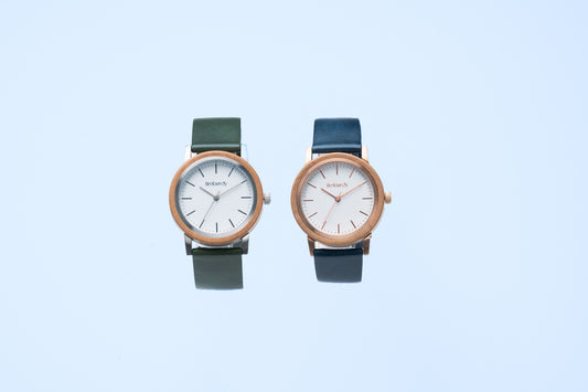 timberdy 3.0 ペアウォッチ オリーブレザーベルト (オリーブ×ネイビー)
