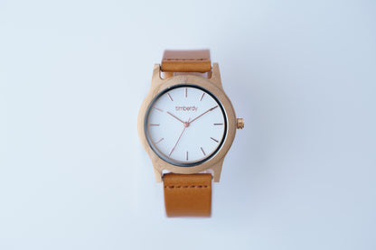 timberdy2.0 white - ピンクゴールド｜栃木レザー【キャメル】