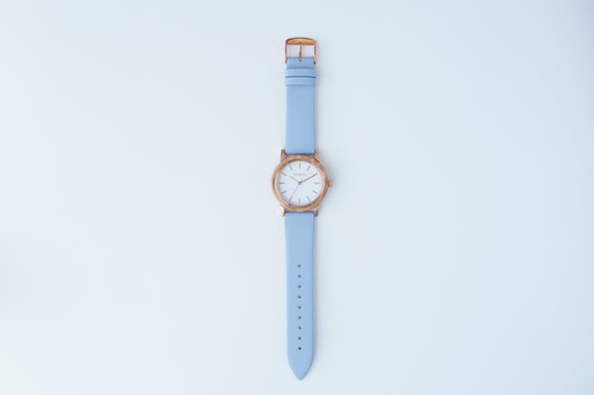 timberdy3.0 white - ピンクゴールド｜スコッチガードレザー【スカイブルー】
