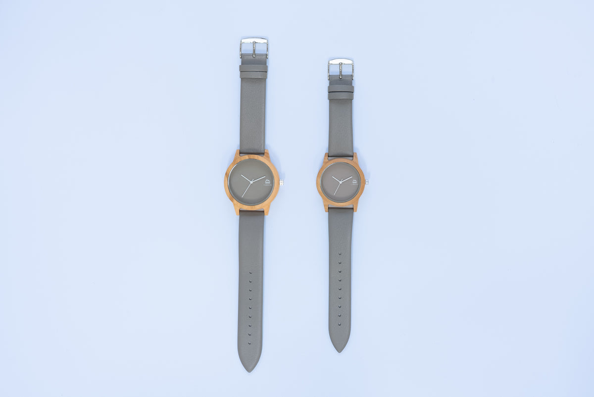 timberdy gray ペアウォッチ スコッチガードレザーベルト （グレー×グレー）