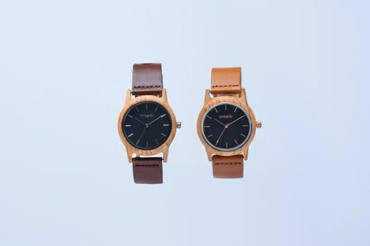 timberdy2.0 black ペアウォッチ 栃木レザーベルト（ブラウン×キャメル）